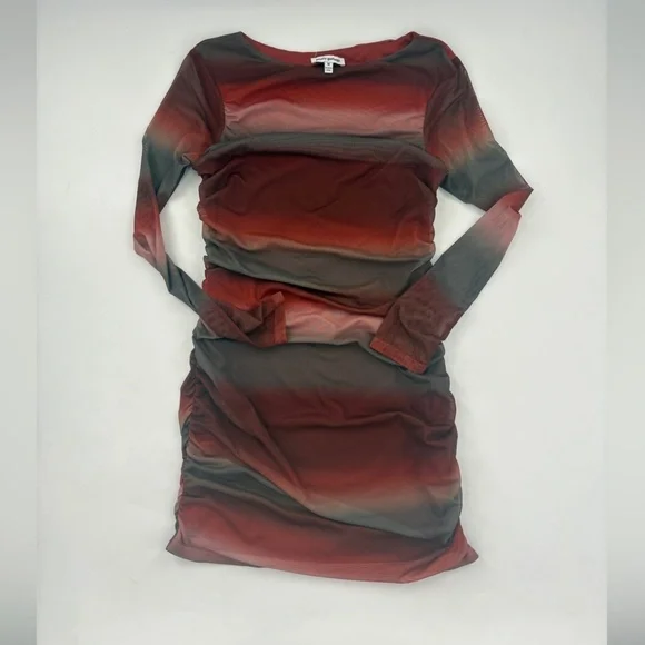 Pretty Garbage Mini Ruched Red Black Dress - Picture 6 of 8